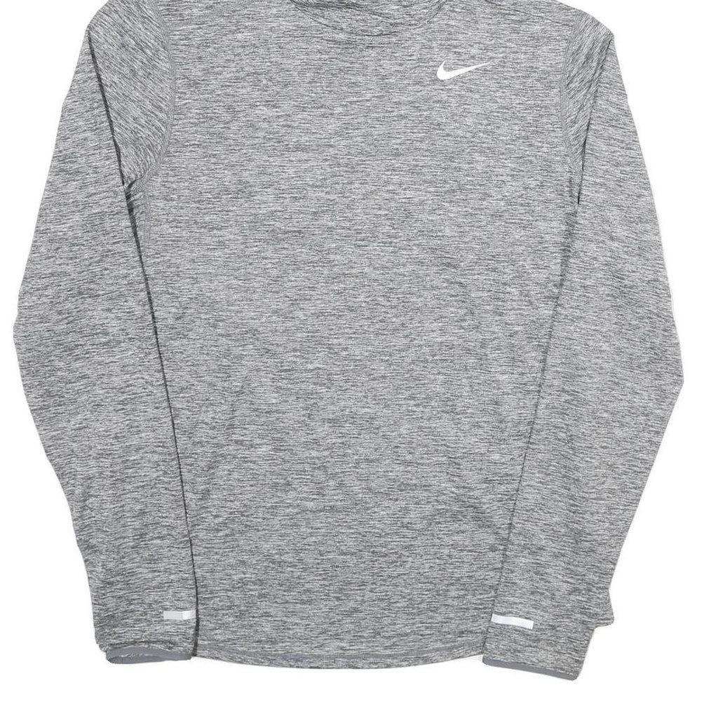 NIKE Womens Grey Marl Hoodie M Lightweight Athletic Pullover