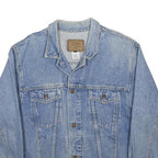 CALVIN KLEIN Mens Blue Denim Jacket L Cotton Classic Button Closure Casual