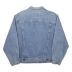 CALVIN KLEIN Mens Blue Denim Jacket L Cotton Classic Button Closure Casual