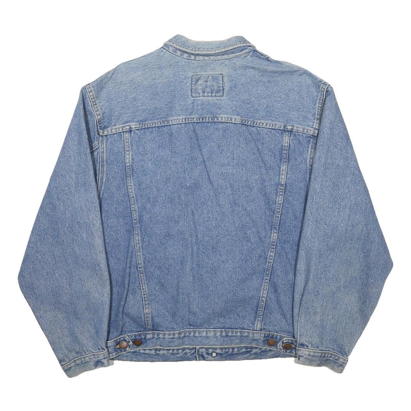 CALVIN KLEIN Mens Blue Denim Jacket L Cotton Classic Button Closure Casual