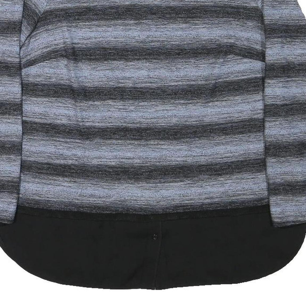 BONITA Womens Grey & Black Striped Pattern Cotton Blend Jumper Round Neck Basic