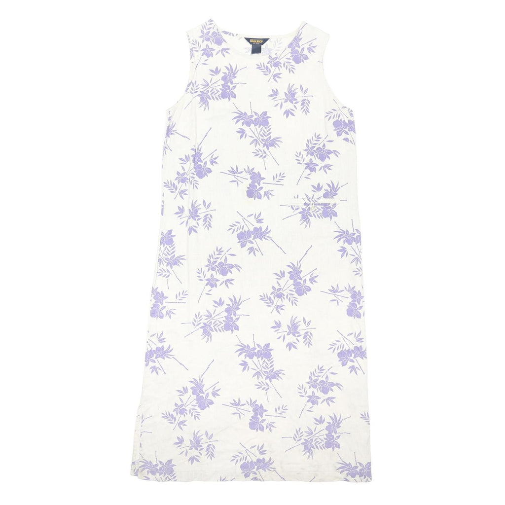 WOOLRICH Womens White & Lilac Floral Sleeveless Day Dress Cotton Blend M
