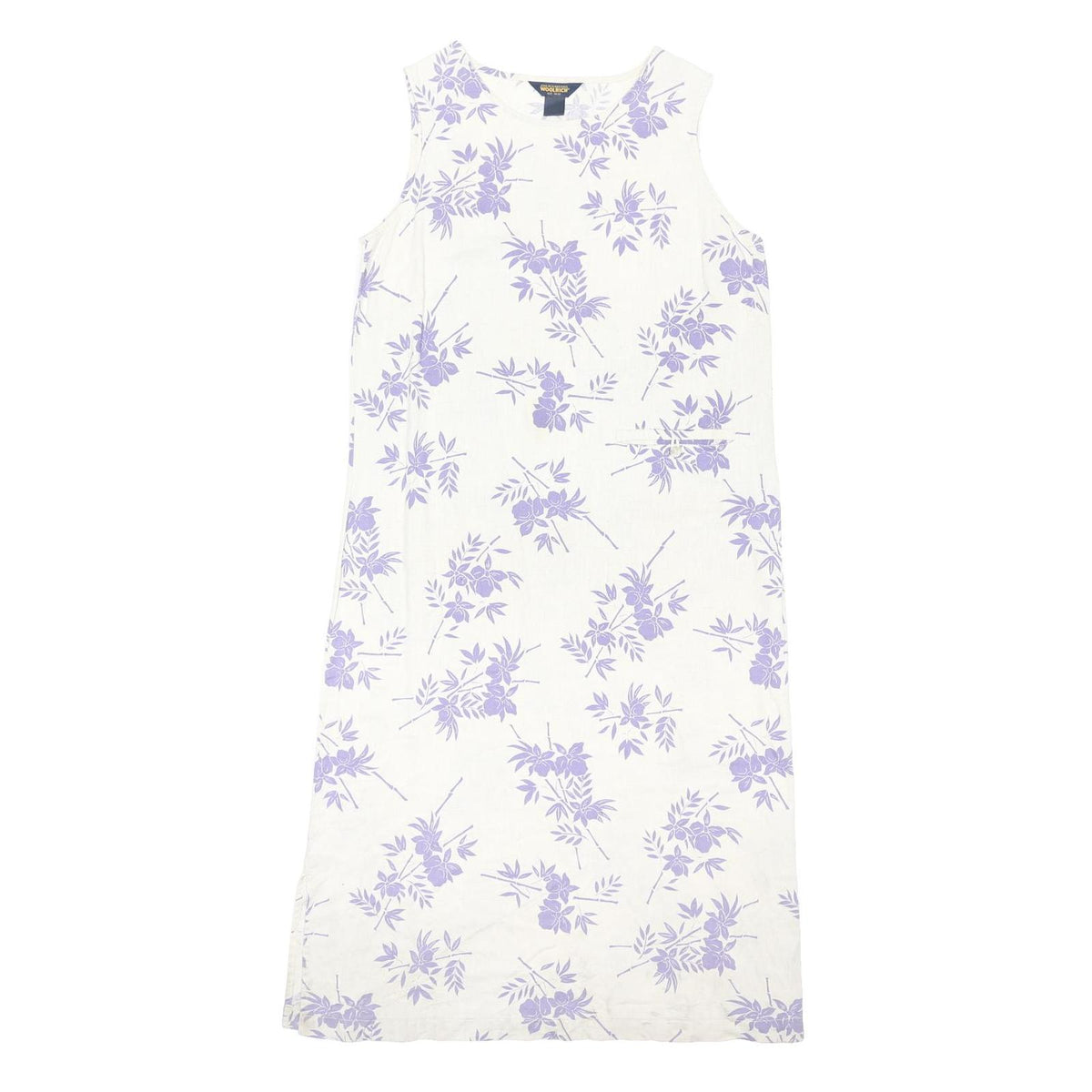 WOOLRICH Womens White & Lilac Floral Sleeveless Day Dress Cotton Blend M