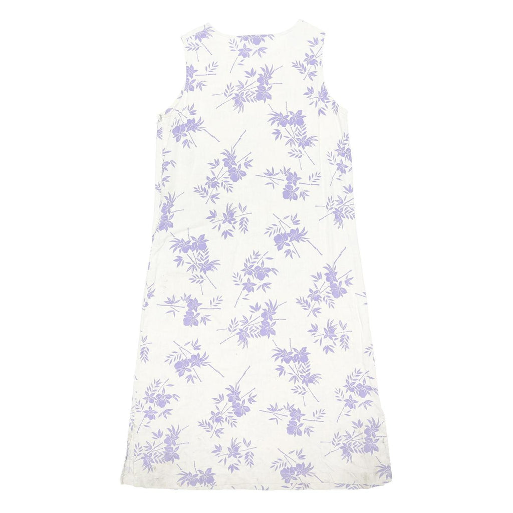 WOOLRICH Womens White & Lilac Floral Sleeveless Day Dress Cotton Blend M