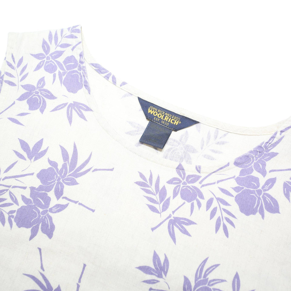 WOOLRICH Womens White & Lilac Floral Sleeveless Day Dress Cotton Blend M