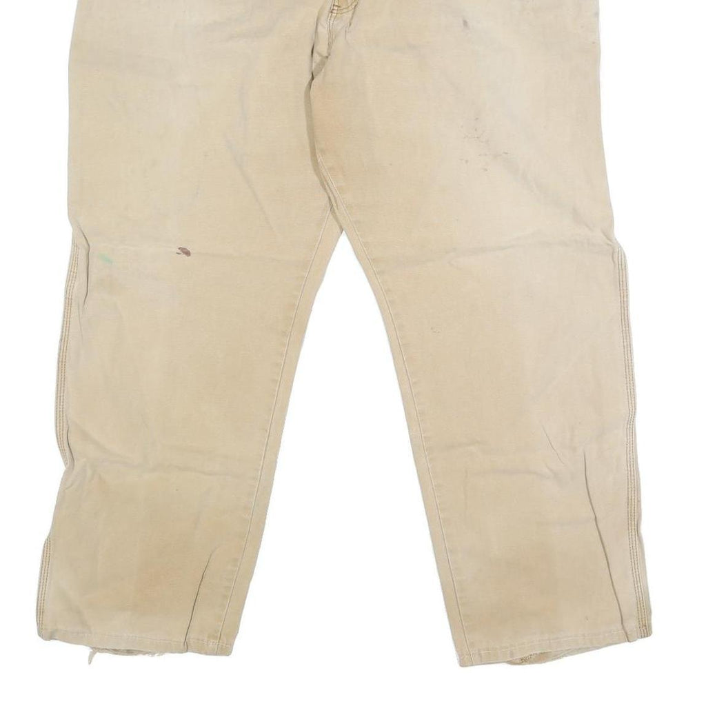 DICKIES Mens Regular Fit Beige Denim Jeans W42 L29 Workwear Zip Closure