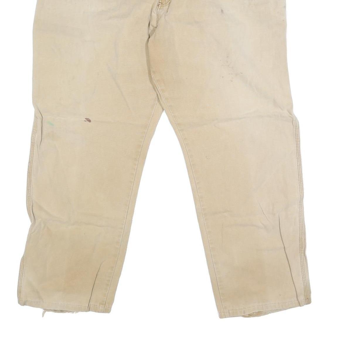 DICKIES Mens Regular Fit Beige Denim Jeans W42 L29 Workwear Zip Closure