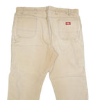 DICKIES Mens Regular Fit Beige Denim Jeans W42 L29 Workwear Zip Closure