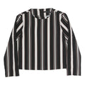ZARA Womens Black & White Striped Top Long Sleeve Round Neck M Stylish