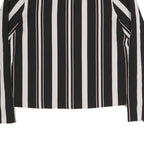 ZARA Womens Black & White Striped Top Long Sleeve Round Neck M Stylish