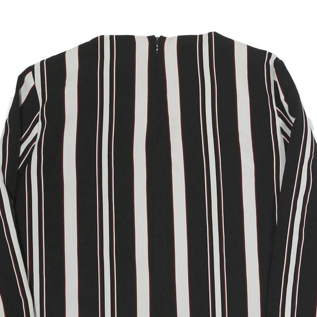 ZARA Womens Black & White Striped Top Long Sleeve Round Neck M Stylish