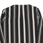 ZARA Womens Black & White Striped Top Long Sleeve Round Neck M Stylish