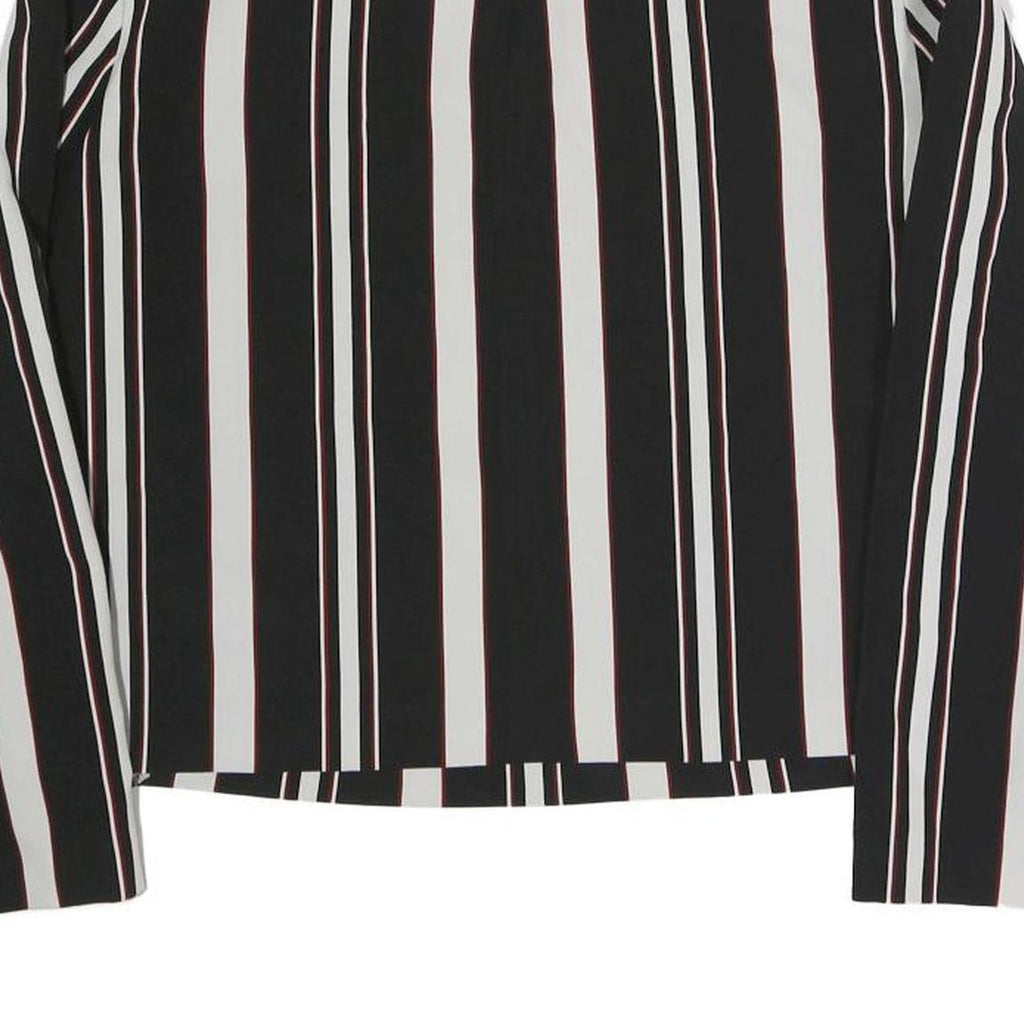 ZARA Womens Black & White Striped Top Long Sleeve Round Neck M Stylish