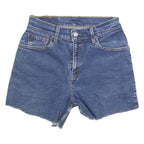 LEVI'S Womens Denim Blue Cotton Shorts XS W26 Raw Hem Casual