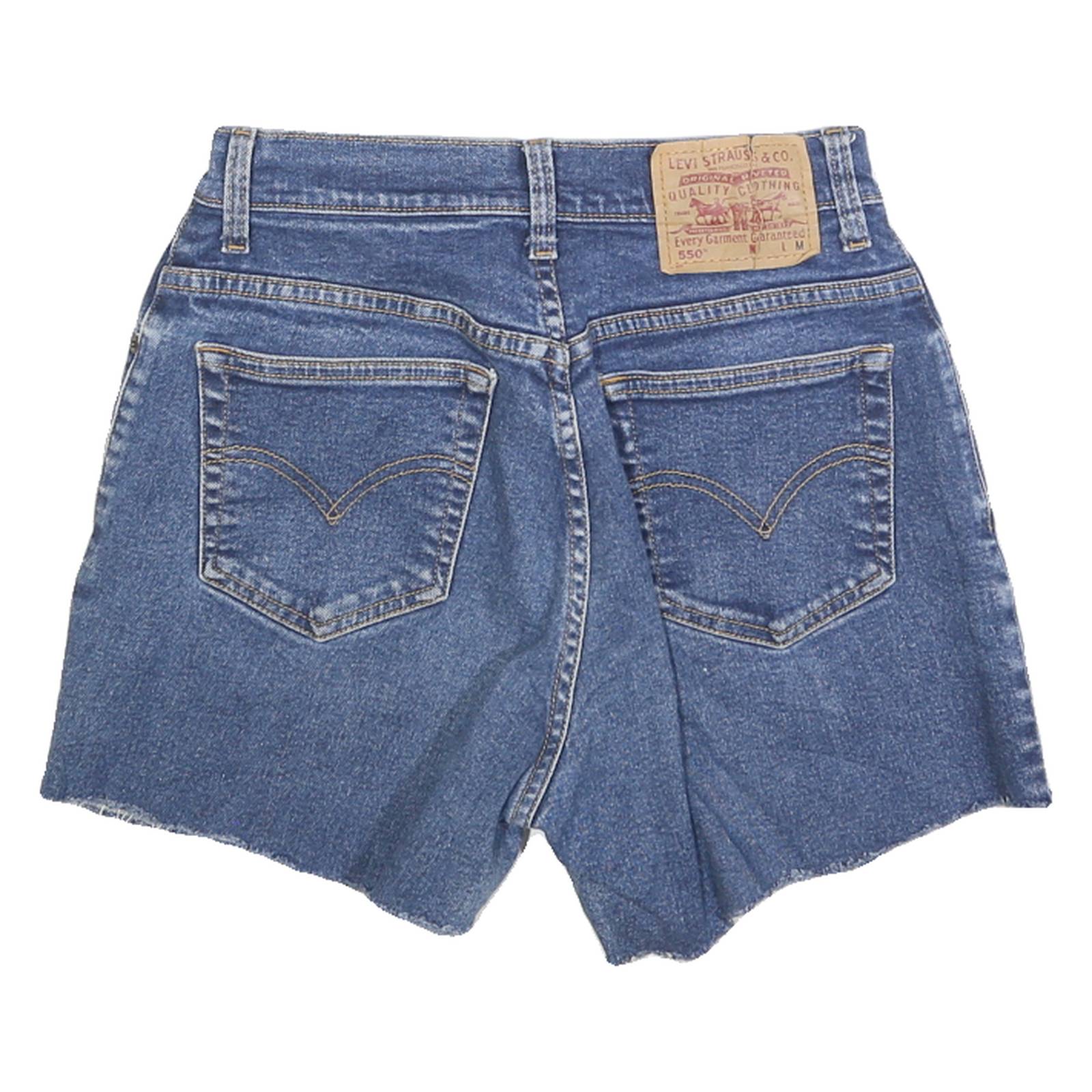 LEVI'S Womens Denim Blue Cotton Shorts XS W26 Raw Hem Casual