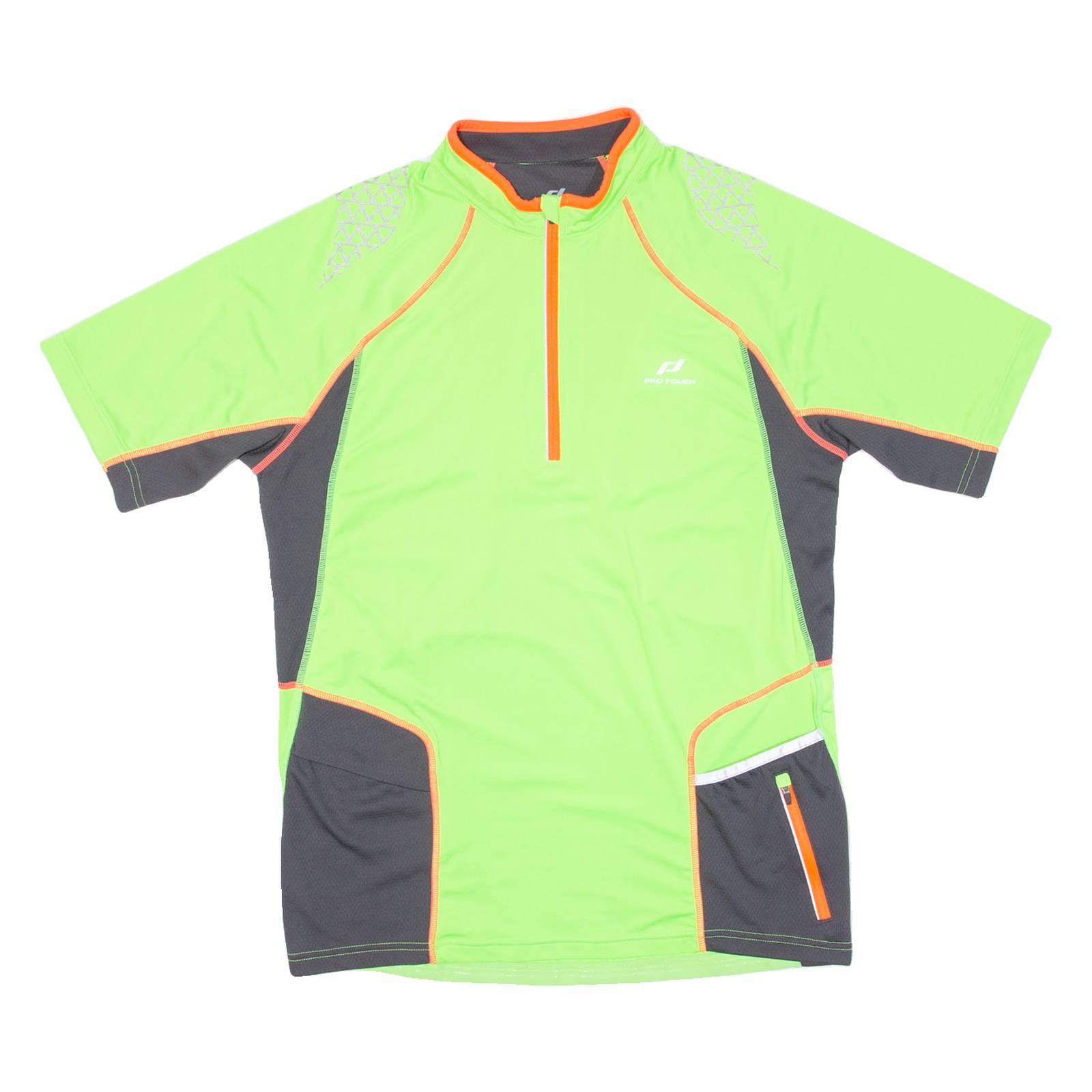 PRO TOUCH Cycling Mens Jersey Yellow 1/2 Zip L