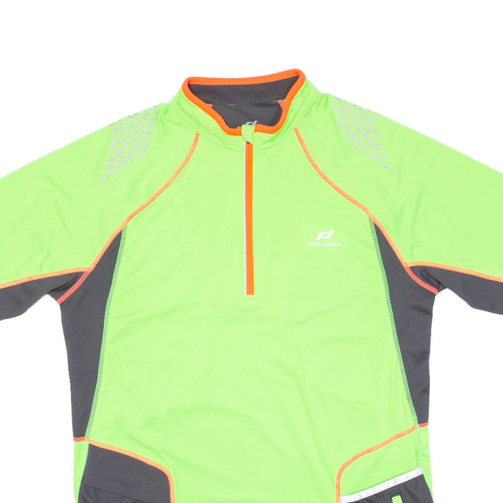 PRO TOUCH Cycling Mens Jersey Yellow 1/2 Zip L