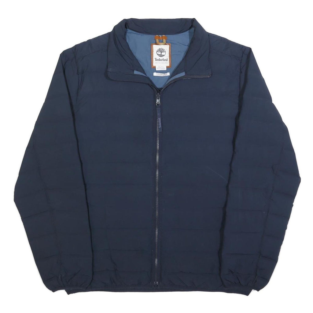 TIMBERLAND Mens Navy Blue Puffer Jacket 2XL Polyester Blend Zip Casual Outdoor