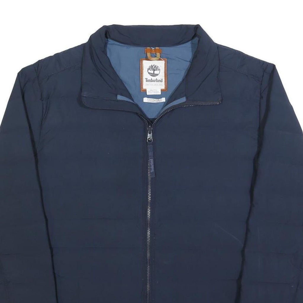 TIMBERLAND Mens Navy Blue Puffer Jacket 2XL Polyester Blend Zip Casual Outdoor