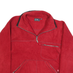 TAG TEK Mens Red Plain Pullover Crew Neck Basic Knit S Zipped Pockets Jumper