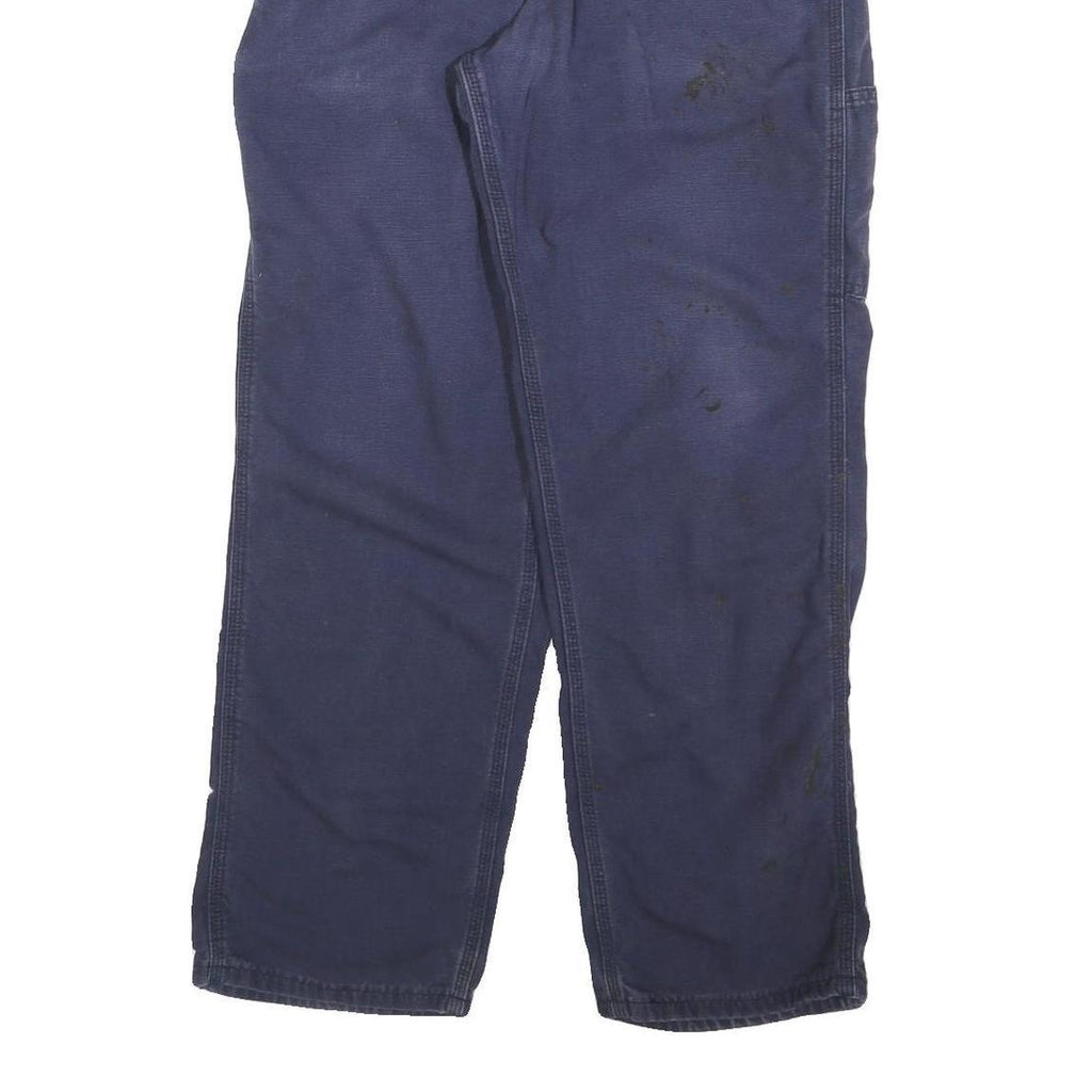 CARHARTT Mens Relaxed Cotton Blend Blue Workwear Trousers W34 L30