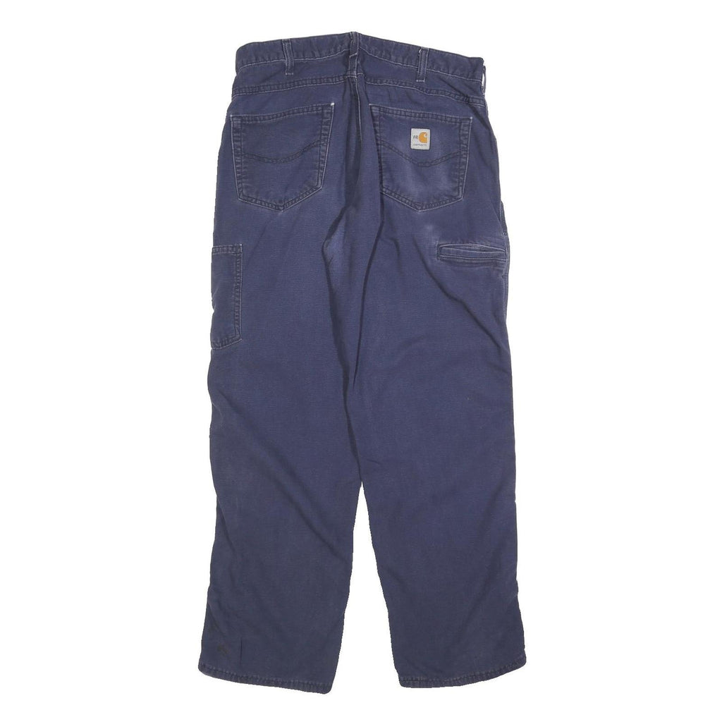 CARHARTT Mens Relaxed Cotton Blend Blue Workwear Trousers W34 L30
