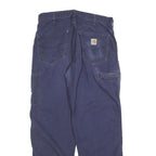 CARHARTT Mens Relaxed Cotton Blend Blue Workwear Trousers W34 L30