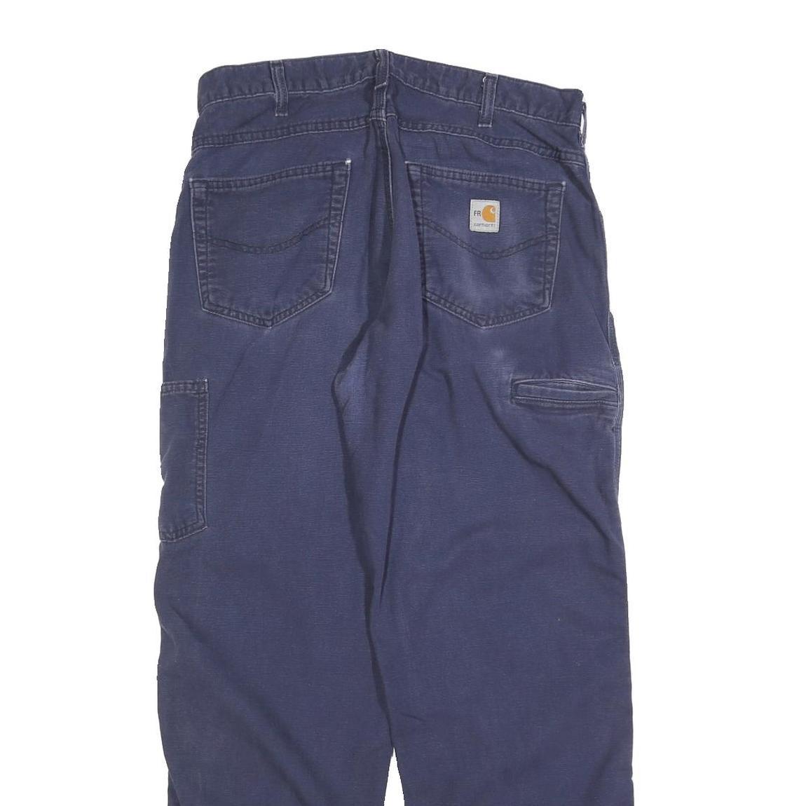 CARHARTT Mens Relaxed Cotton Blend Blue Workwear Trousers W34 L30