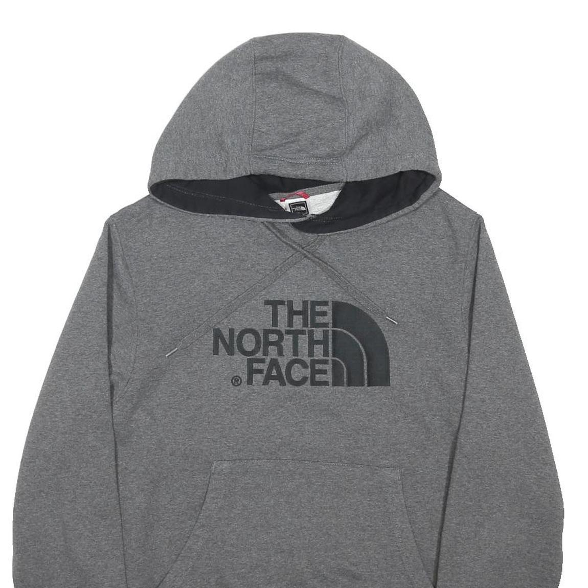 THE NORTH FACE Mens Grey Hoodie S Cotton Blend Pullover Drawstring Casual