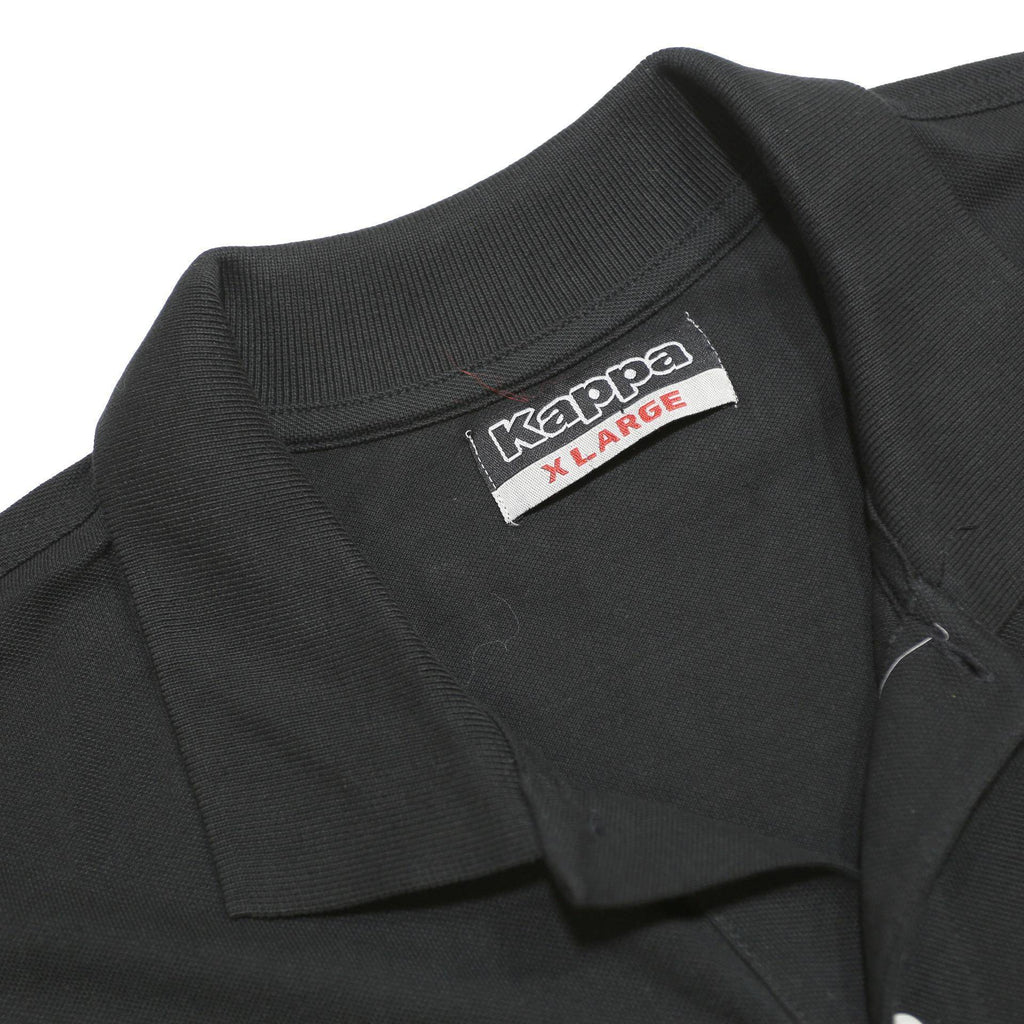 KAPPA Mens Black Short Sleeve Plain XL Cotton Logo Polo Shirt