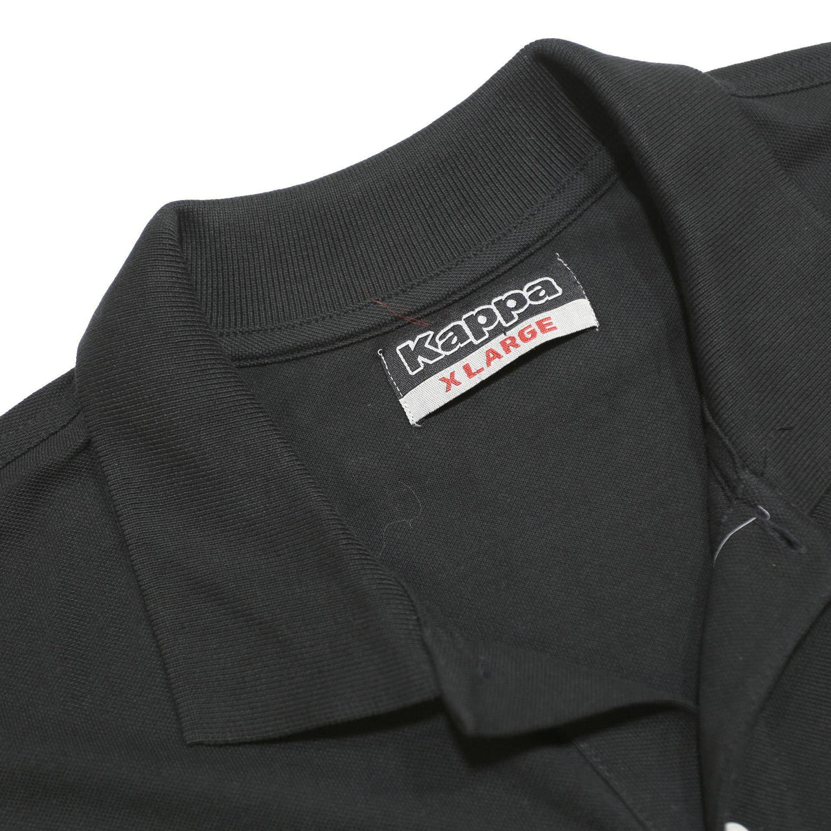 KAPPA Mens Black Short Sleeve Plain XL Cotton Logo Polo Shirt