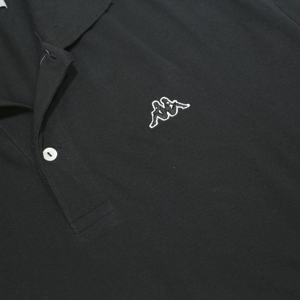 KAPPA Mens Black Short Sleeve Plain XL Cotton Logo Polo Shirt