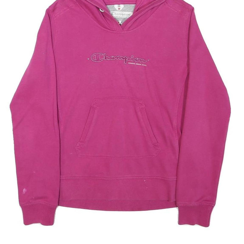 CHAMPION Girls Pink Hoodie M Cotton Blend Casual Pullover Sweatshirt