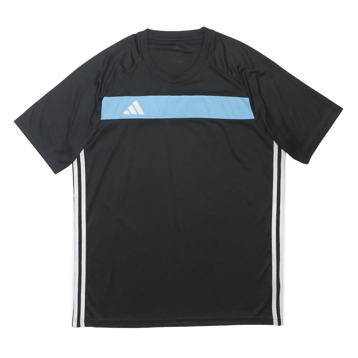 ADIDAS Mens Black & Blue Sports T-Shirt L Short Sleeve Round Neck Athletic Wear