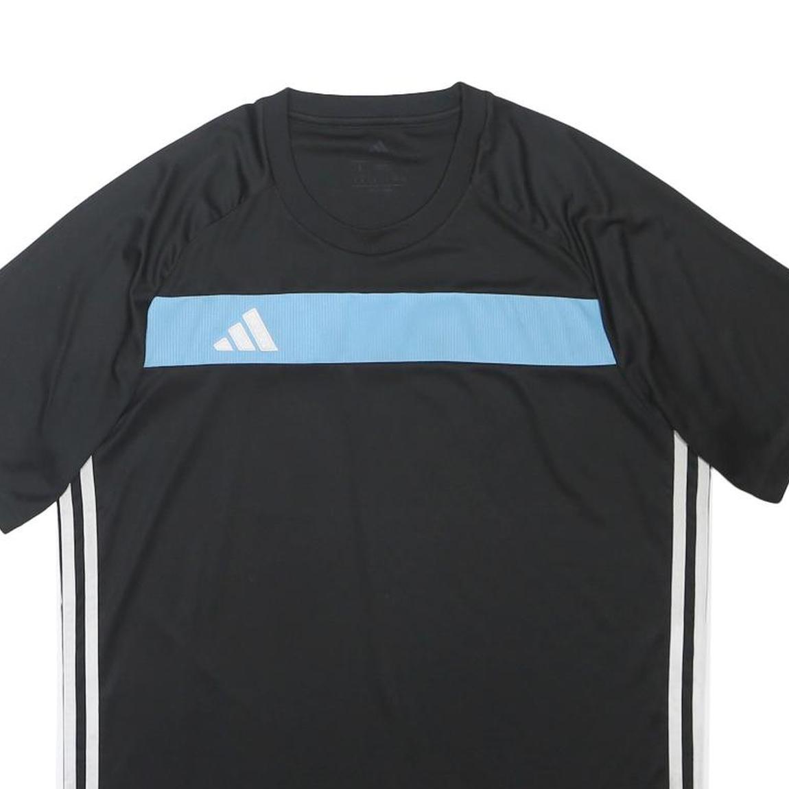 ADIDAS Mens Black & Blue Sports T-Shirt L Short Sleeve Round Neck Athletic Wear