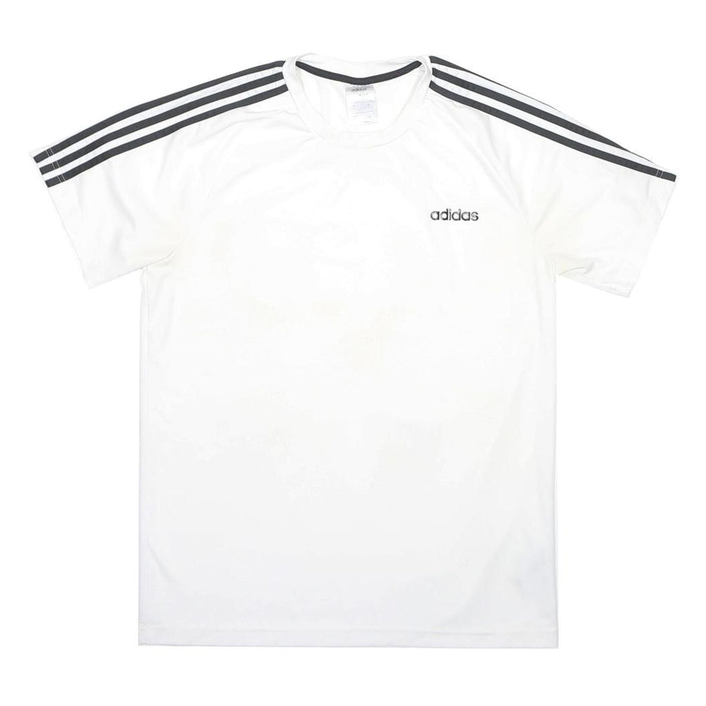 ADIDAS Mens White & Black Graphic T-Shirt L Short Sleeve Crew Neck Sports