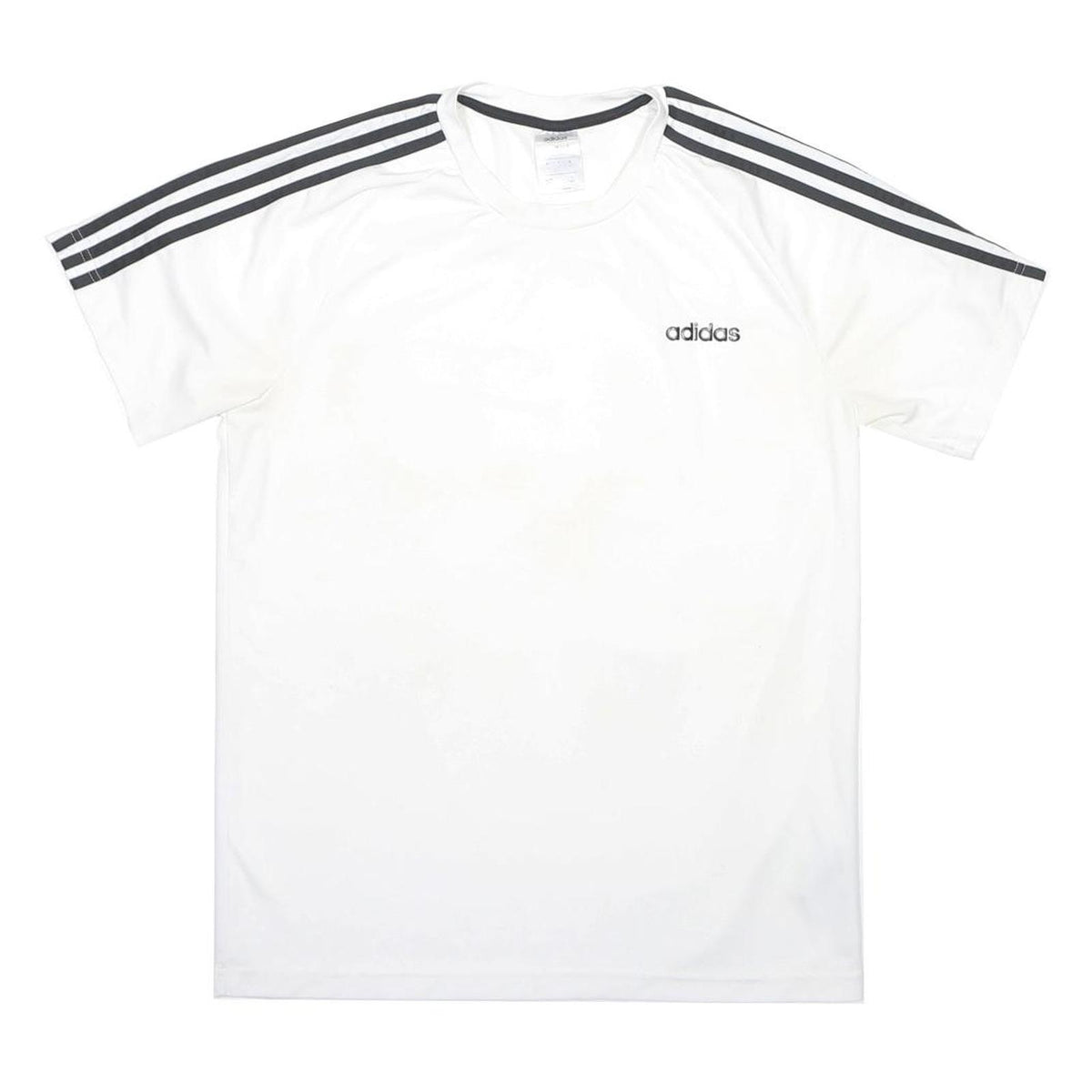 ADIDAS Mens White & Black Graphic T-Shirt L Short Sleeve Crew Neck Sports