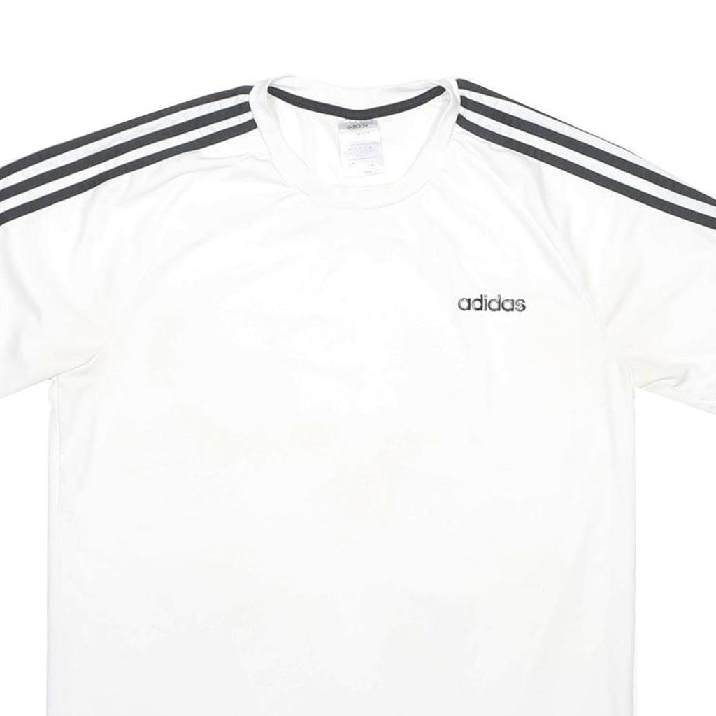 ADIDAS Mens White & Black Graphic T-Shirt L Short Sleeve Crew Neck Sports