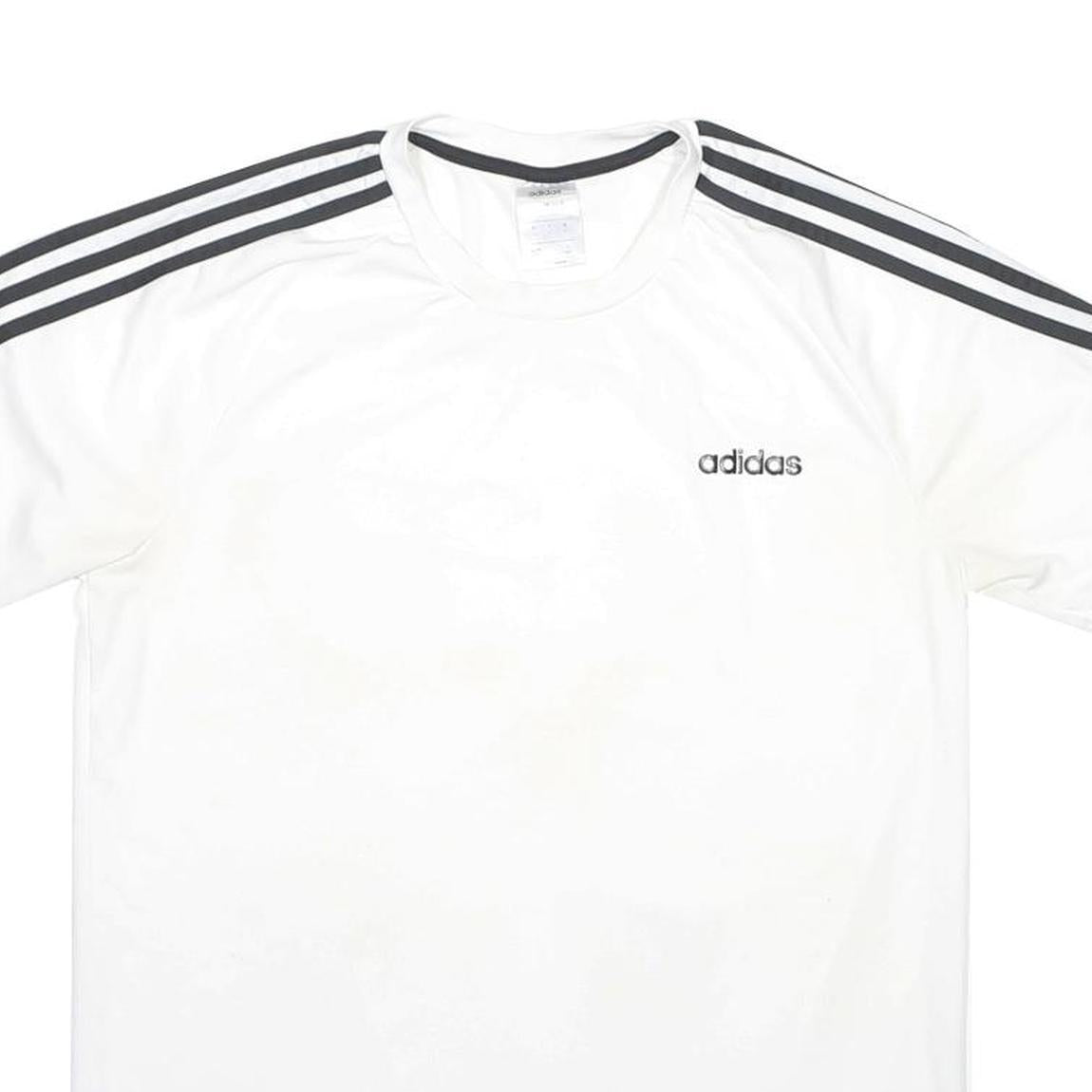 ADIDAS Mens White & Black Graphic T-Shirt L Short Sleeve Crew Neck Sports