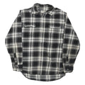 JACHS Mens Black & White Plaid Cotton Blend Shirt M Button Pocket Casual