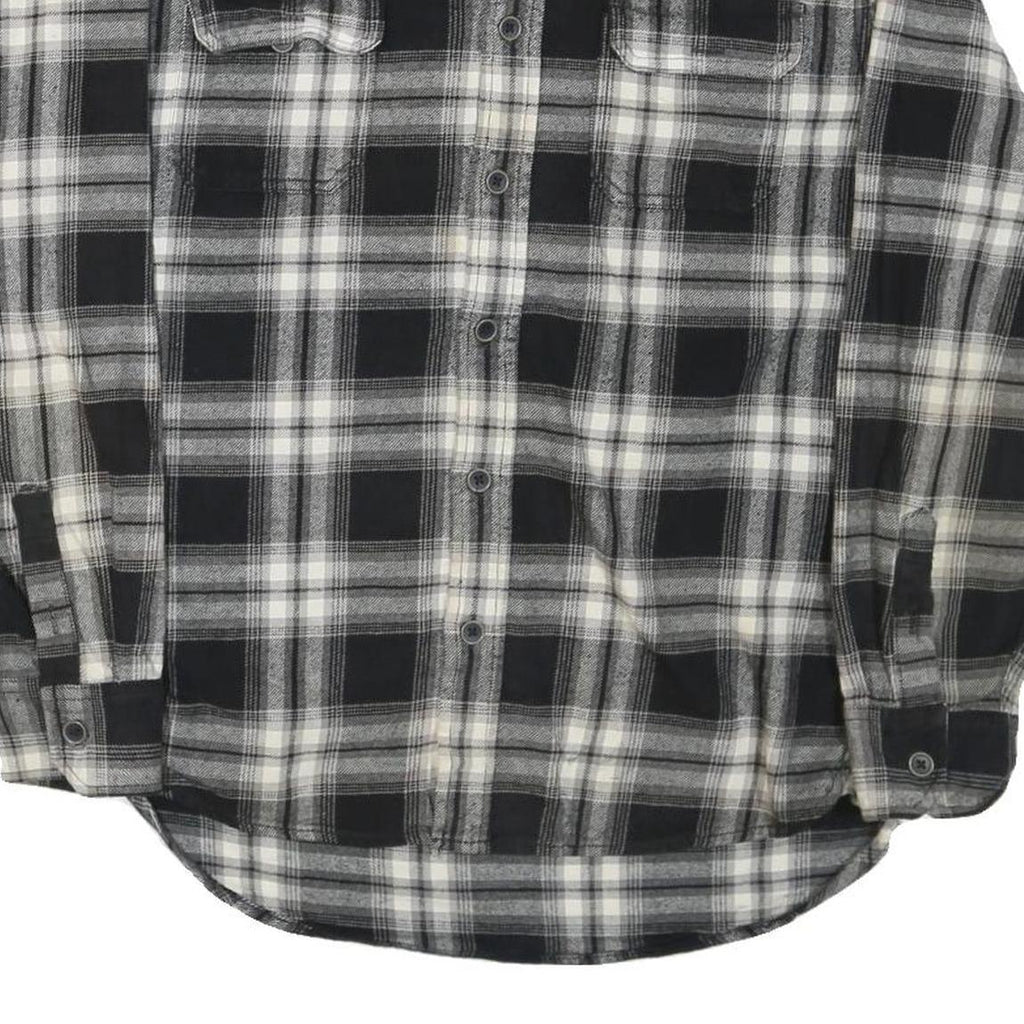 JACHS Mens Black & White Plaid Cotton Blend Shirt M Button Pocket Casual