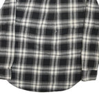 JACHS Mens Black & White Plaid Cotton Blend Shirt M Button Pocket Casual
