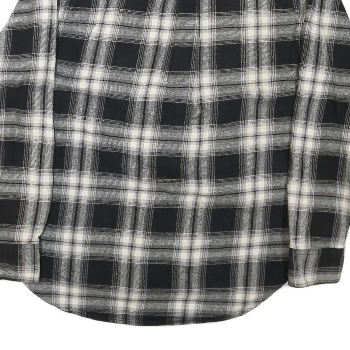 JACHS Mens Black & White Plaid Cotton Blend Shirt M Button Pocket Casual