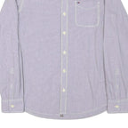 TOMMY HILFIGER Mens Blue Shirt M Cotton Blend Regular Fit Button Collar Casual