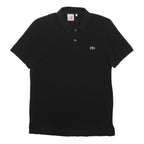 LACOSTE LIVE Mens Black Short Sleeve Plain Polo Shirt M Cotton Blend Classic