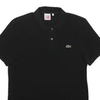 LACOSTE LIVE Mens Black Short Sleeve Plain Polo Shirt M Cotton Blend Classic