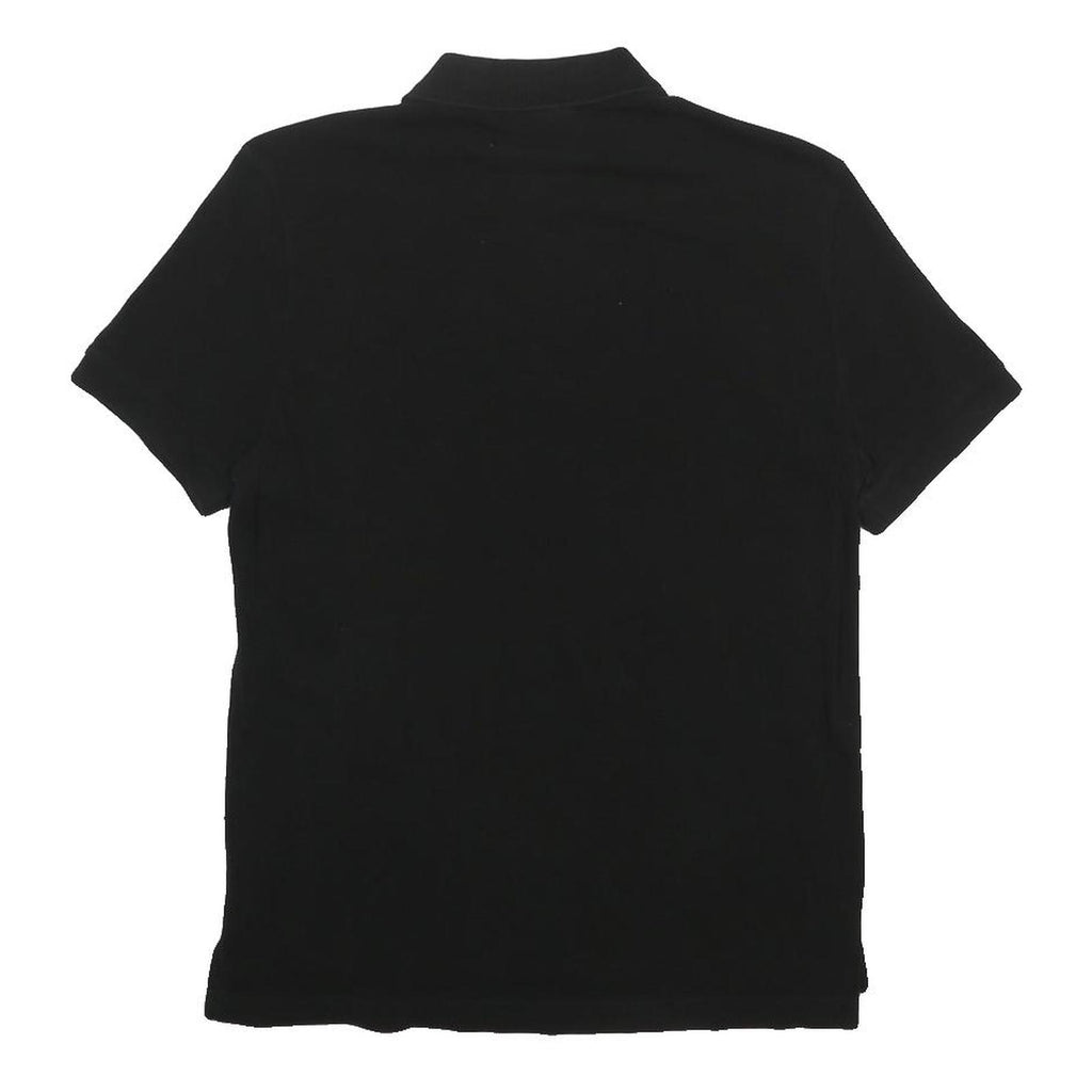 LACOSTE LIVE Mens Black Short Sleeve Plain Polo Shirt M Cotton Blend Classic