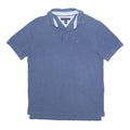 TOMMY HILFIGER Mens Blue Short Sleeve Polo Shirt M Cotton Casual Basic