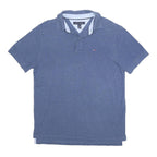 TOMMY HILFIGER Mens Blue Short Sleeve Polo Shirt M Cotton Casual Basic