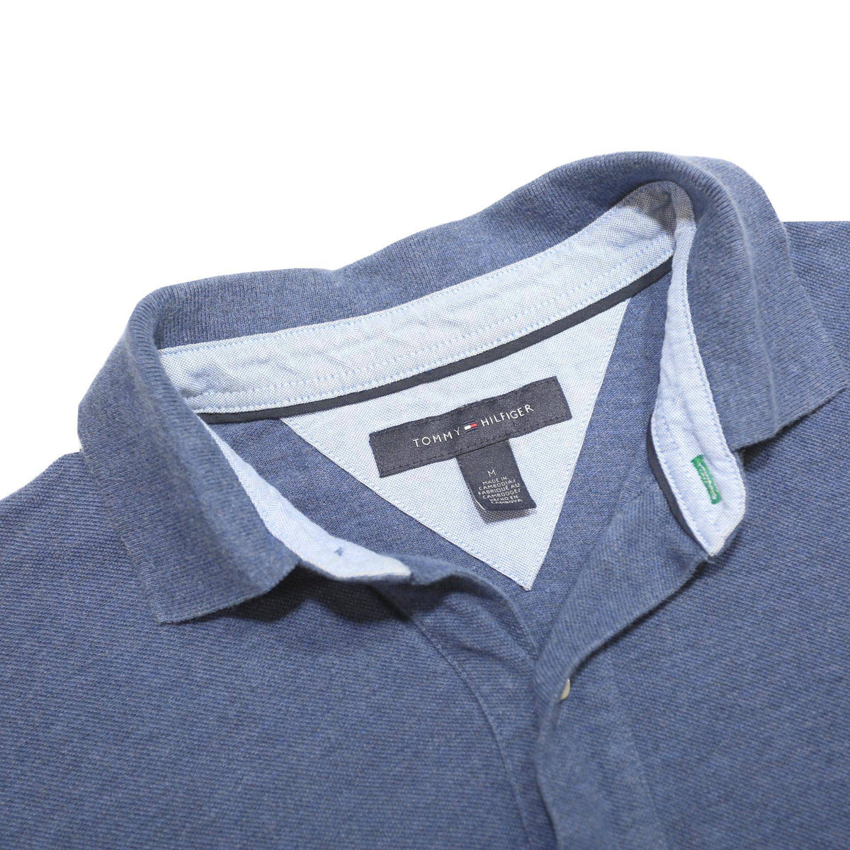 TOMMY HILFIGER Mens Blue Short Sleeve Polo Shirt M Cotton Casual Basic